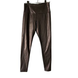 Viv Collection faux leather vegan leggings size M inseam 26"